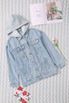 Distressed Hooded Denim Jacket Bazaarbey