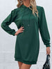 Drawstring Puff Sleeve Hooded Dress -BazaarBey - www.shopbazaarbey.com