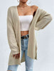BazaarBey Open Front Dropped Shoulder Slit Cardigan Bazaarbey