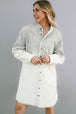 Two-Tone Raw Hem Denim Dress Bazaarbey