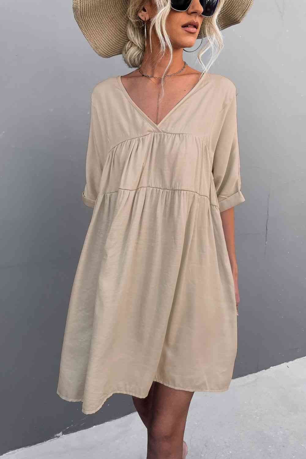 Tie Back Pocket Mini Dress -BazaarBey - www.shopbazaarbey.com