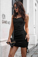 Drawstring Spaghetti Strap Bodycon Dress -BazaarBey - www.shopbazaarbey.com