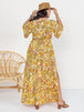 Floral V-Neck Short Sleeve Slit Dress -BazaarBey - www.shopbazaarbey.com