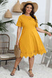 Plus Size Round Neck  Dress -BazaarBey - www.shopbazaarbey.com