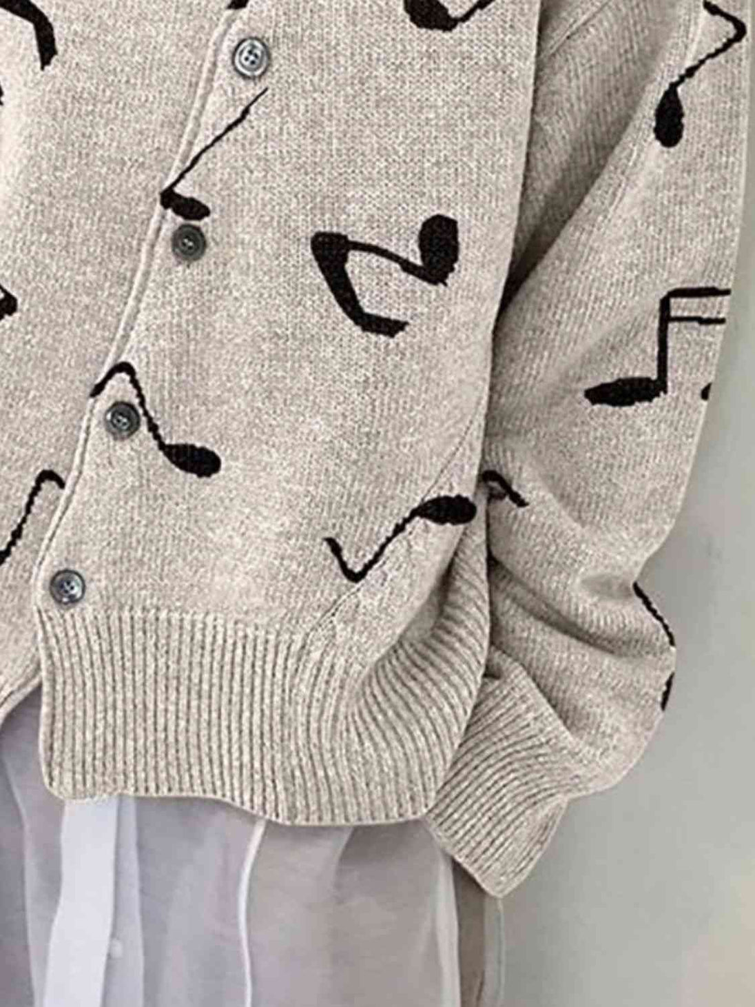 Dropped Shoulder Buttoned Cardigan Bazaarbey
