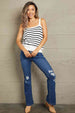  Striped Straight Neck Cami Bazaarbey