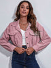 Collared Neck Dropped Shoulder Buttoned Jacket Bazaarbey