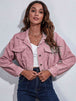 Collared Neck Dropped Shoulder Buttoned Jacket Bazaarbey