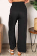  Drawstring Smocked Waist Wide Leg Pants Bazaarbey