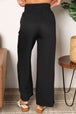  Drawstring Smocked Waist Wide Leg Pants Bazaarbey