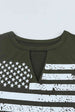 US Flag Graphic Cutout Round Neck Tank Bazaarbey