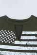 US Flag Graphic Cutout Round Neck Tank Bazaarbey