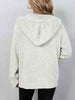 Button Up Drawstring Long Sleeve Hooded Cardigan Bazaarbey