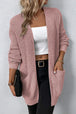 Rib-Knit  Pocketed Cardigan Trendsi