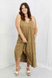 Zenana Full Size Spaghetti Strap Tiered Dress with Pockets in Khaki -BazaarBey - www.shopbazaarbey.com