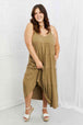 Zenana Full Size Spaghetti Strap Tiered Dress with Pockets in Khaki -BazaarBey - www.shopbazaarbey.com
