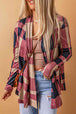 Plaid Open Front Cardigan Trendsi