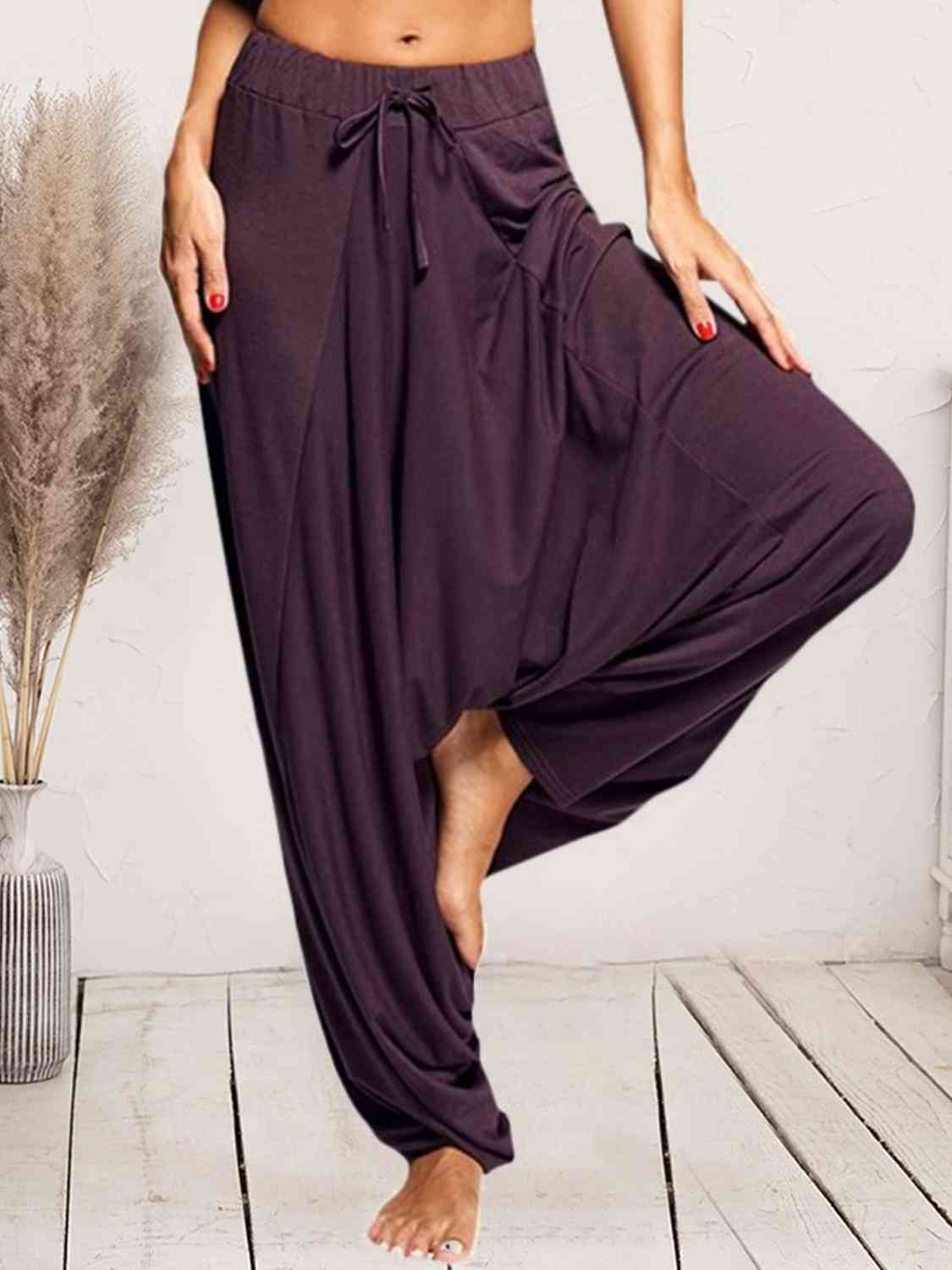 Tied Mid Waist Long Harem Pants Bazaarbey