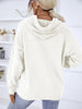 Texture Drawstring Long Sleeve Hooded Sweater Bazaarbey