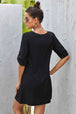 Buttoned V-Neck Dress -BazaarBey - www.shopbazaarbey.com