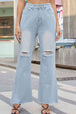 Distressed Buttoned Loose Fit Jeans Trendsi