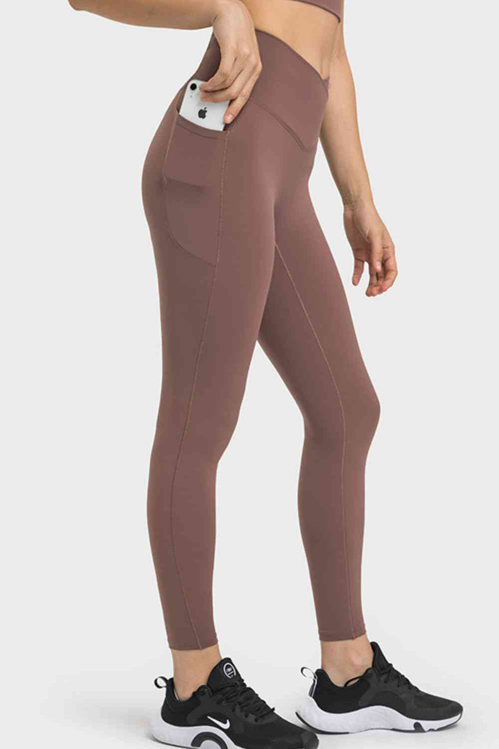 V-Waist Yoga Leggings with Pockets Bazaarbey