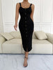 Ribbed Slit Decorative Button Cami Dress -BazaarBey - www.shopbazaarbey.com