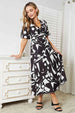  Printed  Balloon Sleeve Dress -BazaarBey - www.shopbazaarbey.com