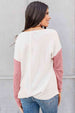 Full Size Color Block Cable-Knit Tops Bazaarbey