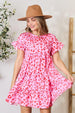  Short Flounce Sleeve Tiered Dress -BazaarBey - www.shopbazaarbey.com