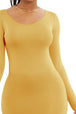 Round Neck Long Sleeve Maxi Wrap Dress -BazaarBey - www.shopbazaarbey.com