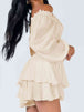 Off Shoulder Smocked Waist Romper -BazaarBey - www.shopbazaarbey.com