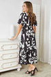  Printed  Balloon Sleeve Dress -BazaarBey - www.shopbazaarbey.com