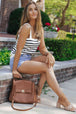  Striped Straight Neck Cami Bazaarbey