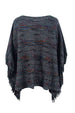 Round Neck Fringe Detail Sleeve Poncho Bazaarbey