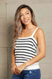  Striped Straight Neck Cami Bazaarbey