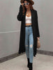  Waffle Knit  Duster Cardigan With Pockets Trendsi