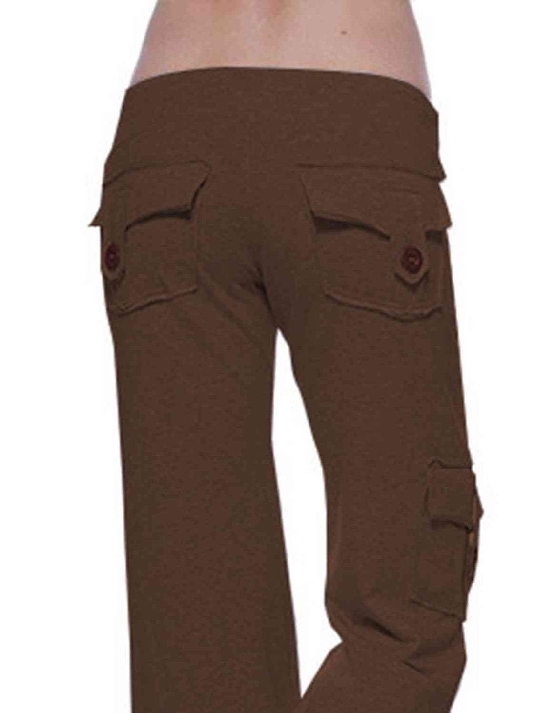 Mid Waist Pants with Pockets Bazaarbey