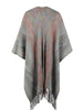 Heathered Fringe Hem Poncho Bazaarbey